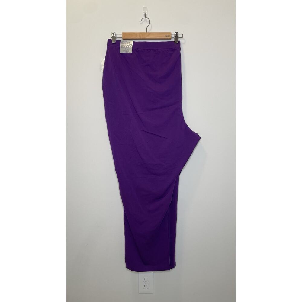 NWT Catherines Suprema Collection Cotton Knit Capri Pants Purple 5X (34/36) - Picture 12 of 12